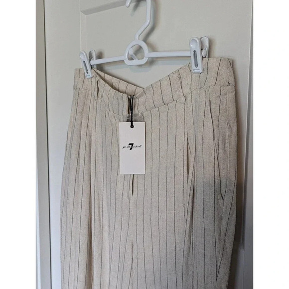 NWT 7 For All Mankind wide leg linen trousers sz 10 - Picture 2 of 6